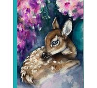 Composition Notebook: Watercolor Luna the Fawn Journal for School and Office, College Ruled Lined Notebook, Original Art by Debbie Dean