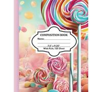 Composition notebook: wide rule candy theme