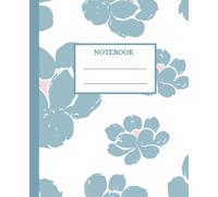 Composition Notebook: Wide Rule Paper ,"7.5 x 9.25",Sky Blue Flower Cover, 110 Sheets