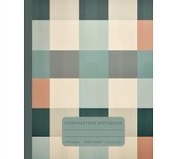 Composition Notebook Wide Rule: Vintage Style Notebook with Checkered Pattern Design | Minimalistic Neutral Aesthetic Perfect for School, Work, or the Office | Quality Cream Color Paper