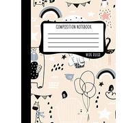 Composition Notebook: Wide Ruled: 100+ Lined Pages Writing Journal: Cute Doodle Animals for Boys & Girls 1066