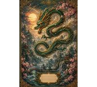 Composition Notebook: Wide Ruled -120 pages - Matte - Detailed Mythical Green Dragon Landscape Illustration: a Serene Asian Fantasy from the "Jade Page Tales" Collection - 6x9 inches