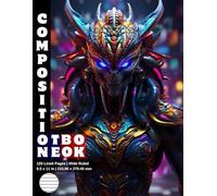 Composition Notebook Wide Ruled: 120 White Paper Pages Gray Lined 60 Sheets for School or College Student Teacher Class Office Work Journal Creative ... Size 8.5 x 11 Inch Alien Predator Warrior 1.