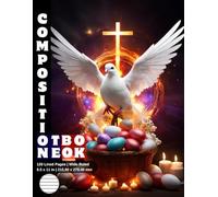 Composition Notebook Wide Ruled: 120 White Paper Pages Gray Lined 60 Sheets for School or College Student Teacher Class Office Work Journal Creative ... Size 8.5 x 11 Inch Easter Pigeon Bunny Rood.
