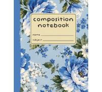 Composition Notebook: Wide Ruled | 7.5 x 9.25 | 120 Pages | Painterly Petals: Bluebell Blooms Edition - Glossy
