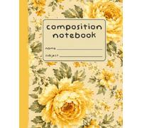 Composition Notebook: Wide Ruled | 7.5 x 9.25 | 120 Pages | Painterly Petals: Buttercup Blooms Edition - Glossy
