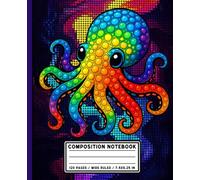 Composition Notebook Wide Ruled Colorful Octopus Lovers Design For Students, School, College or Teachers | Adorable Dot Art Animal Notebook For Boys, Girls, Kids, and Teens