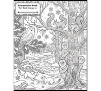 Composition Notebook Wide-Ruled Coloring Monkeys and Penguins with S ind
