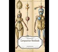 Composition Notebook Wide Ruled: Complex Symbols and Diagrams in an Old Manuscript, Humanoid Illustrations, Codex Seraphinianus Style, Size 8.5x11 Inches, 120 Pages