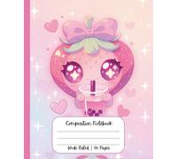 Composition Notebook Wide Ruled Cute Kawaii School Supplies Strawberry Bubble Boba Tea Pastel Pink Purple for Girls | Teens | Kids | Lined Journal for ... | Middle School Students | Work | Japanese