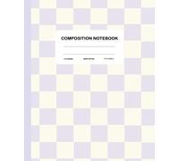 Composition Notebook Wide Ruled: Cute Pastel Purple Checkered Retro Y2K Notebook, Wide Lined Paper Journal, Aesthetic Preppy School Supplies for Girls, Teens and Students