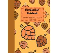 Composition Notebook Wide Ruled: Cute Pine Cone Pattern( 7.5 x 9.25 in)