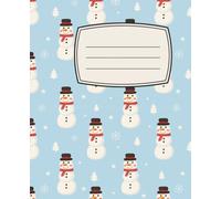 Composition Notebook Wide Ruled: Cute Winter Snowman Design: Adorable Blue Snowman Pattern Notebook - 7.5” x 9.25”, 100 Pages - Perfect for Winter Journaling, School Notes & Holiday Writing