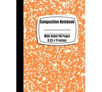 Composition Notebook Wide Ruled: Hardcover Book 110 Pages, 8.25 X 11 Inches, Lined Paper Journal Pastel Color, Wide Ruled Notebook for School/Teens, ... Supplies, Orange marble Notebook