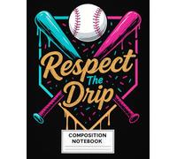 Composition Notebook: Wide Ruled Journal with Baseball Drip Home Plate Design for Boys, Students, School.