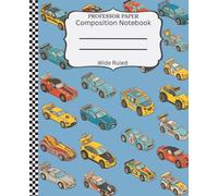 Composition Notebook, Wide Ruled: Mini Race Car Design. Lined Journaling Note Book For Creative Writing. For Boys, Girls, Students, Teacher and School Supplies