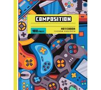 Composition Notebook: Wide Ruled Notebook 7.5 x 9.25 | 100 pages | Colorful Video Gamer for Gamers Boys and Girls Pixel Block Pattern Notebook Design