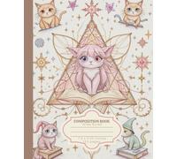 Composition Notebook Wide Ruled - Vintage Cute Kawaii Cats: Lined Paper Journal for Girls, Kids, Teens - 7.5" x 9.25" - 120 Pages Preppy Coquette ... Pastel Pink Botanical Primary School Book