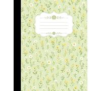 Composition Notebook Wide Ruled: Vintage Yellow and White Wildflowers Botanical Aesthetic | Wide Ruled Journal for School, College, Office, Writing, Notes | 110 Pages | Lined Paper | 7.5 x 9.25 inches