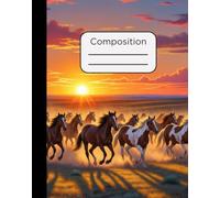 Composition Notebook: Wild Horses Running Design with 120 Pages, College Ruled, 7.5 x 9.5