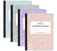 Composition Notebooks 4 pack, Wide Ruled Notebook Paper, 9 3/4" x 7 1/2", 80 Sheets/160 Pages, Pastel Marble Hard Cover Composition Notebook, Aesthetic School & Office Supplies (4, Pastel Marble
