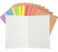 Composition Notebooks Bulk, Kraft Cover Lined Blank College Ruled Composition Travel Journals with Rainbow Spines For Women Students Business, 60 Pages, 8.3”x 5.5”, A5 (50, Rainbow Kraft)