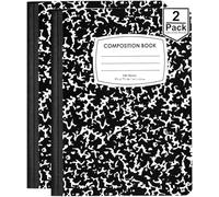 Composition Notebooks, College Ruled Composition Notebook, Black Marble Covers Composition Notebook, 100 sheets, Bulk (2, College Ruled)