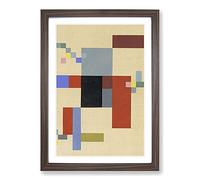 Composition Vol.1 by Sophie Taeuber-ARP Framed Print | A2 Walnut Framed Wall Art | Ready to Hang | Modern Nature Picture | Living Room Bedroom Lounge Office