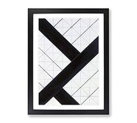 Composition Vol.1 By Theo Van Doesburg Classic Painting Framed Wall Art Print, Ready to Hang Picture for Living Room Bedroom Home Office Décor, Black A2 (64 x 46 cm)