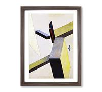 Composition Vol.10 By El Lissitzky Classic Painting Framed Print | A3 Walnut Framed Wall Art | Ready to Hang | Classic Historical Picture | Living Room Bedroom Lounge Office