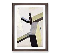 Composition Vol.10 by El Lissitzky Framed Print | A2 Walnut Framed Wall Art | Ready to Hang | Modern Nature Picture | Living Room Bedroom Lounge Office