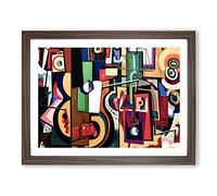 Composition Vol.2 By Amadeo De Souza Cardoso Classic Painting Framed Wall Art Print, Ready to Hang Picture for Living Room Bedroom Home Office Décor, Walnut A2 (64 x 46 cm)