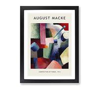 Composition Vol.2 By August Macke Exhibition Museum Painting Framed Wall Art Print, Ready to Hang Picture for Living Room Bedroom Home Office Décor, Black A4 (34 x 25 cm)