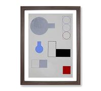 Composition Vol.2 By Sophie Taeuber Arp Classic Painting Framed Wall Art Print, Ready to Hang Picture for Living Room Bedroom Home Office Décor, Walnut A4 (34 x 25 cm)