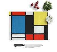 Composition Vol.3 by Piet Mondrian - Textured Chopping Board - Worktop Saver - Cutting Board - Heat Resistant, Shatterproof and Hygenic - 39 x 28.5 cm