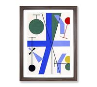 Composition Vol.3 By Sophie Taeuber Arp Classic Painting Framed Wall Art Print, Ready to Hang Picture for Living Room Bedroom Home Office Décor, Walnut A3 (34 x 46 cm)
