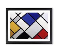 Composition Vol.3 By Theo Van Doesburg Classic Painting Framed Wall Art Print, Ready to Hang Picture for Living Room Bedroom Home Office Décor, Black A3 (46 x 34 cm)