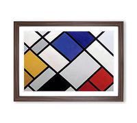 Composition Vol.3 by Theo Van Doesburg Framed Print | A2 Walnut Framed Wall Art | Ready to Hang | Modern Nature Picture | Living Room Bedroom Lounge Office