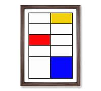 Composition Vol.4 by Piet Mondrian Framed Print | A2 Walnut Framed Wall Art | Ready to Hang | Modern Nature Picture | Living Room Bedroom Lounge Office