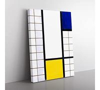 Composition Vol.4 By Theo Van Doesburg Classic Painting Canvas Wall Art Print Ready to Hang, Framed Picture for Living Room Bedroom Home Office Décor, 76x50 cm (30x20 Inch)