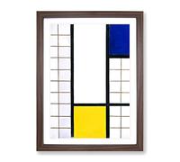 Composition Vol.4 By Theo Van Doesburg Classic Painting Framed Print | A4 Walnut Framed Wall Art | Ready to Hang | Classic Historical Picture | Living Room Bedroom Lounge Office