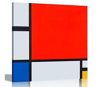 Composition with Red Blue and Yellow by Piet Mondrian Canvas Prints Wall Decor Oil Painting reproduction Home Office Wallart Pictures 40 x 40cm (16 x 16 inches)