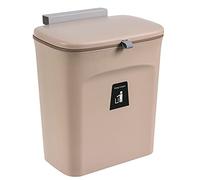 Compost Bin 9L Wall Mounted Trash Can with Lid for Kitchen, Bathroom, Office, Camping, Closet, and Toilet - Small Hanging Waste Container