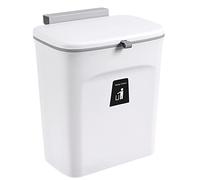 Compost Bin 9L Wall Mounted Trash Can with Lid for Kitchen, Bathroom, Office, Camping, Closet, and Toilet - Small Hanging Waste Container
