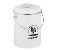 Compost Bin Bio Organic Food Waste Caddy Kitchen Odour Filter Metal 5.5 Litres
