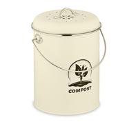 Compost Bin Bio Organic Food Waste Caddy Kitchen Odour Filter Metal 5.5 Litres