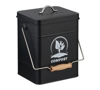 Compost Bin Bio Organic Food Waste Caddy Kitchen Odour Filter Metal 6 Litres