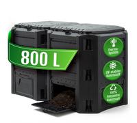 Double Composter Modular Bin Garden Waste Box Outdoor Weather- Resistant 800L Bl