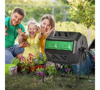 Compost Bin Tumbling Dual Chamber 360 Rotating Composter 160 Litre