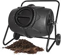 Compost Bin with Wheels, 190L Large Outdoor Tumbling Composter, 360° Rotating Garden Aeration Bins for Efficient Composting